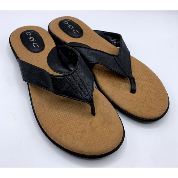 BOC Women's Black Toe Thong Flip Flop Sandal Shoe sz 10M (S1060) - Picture 1 of 6